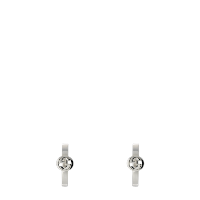 Hoop earrings with geometric G in 941 sterling silver