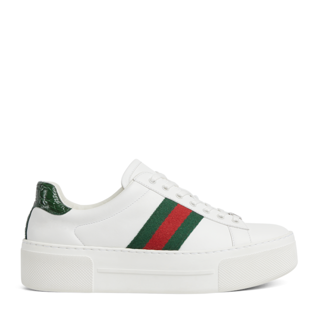 Women's Gucci Ace sneaker with bee in white leather | GUCCI® US
