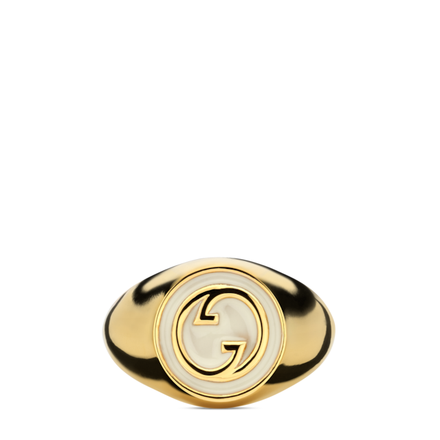 国内直営**GUCCI** グッチ ブロンディ クリスタル リング グッチ ブロンディ〕クリスタル リングライトゴールドトーン