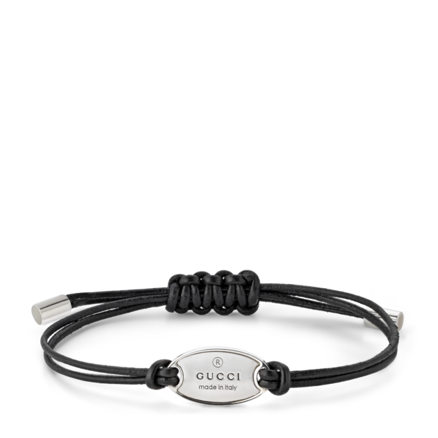 Trademark chain bracelet with tag in 925 sterling silver