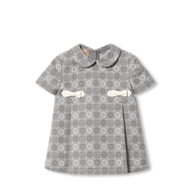 Baby embroidered cotton dress in white and pink | GUCCI® US