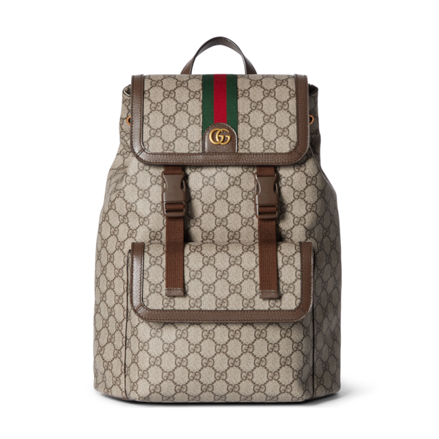 Gucci Black GG Supreme and Leather Backpack | myGemma | Item