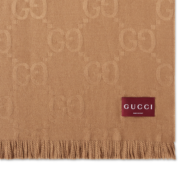 GG wool and silk jacquard blanket