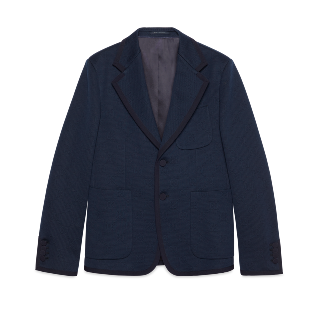 ◆GUCCI 最新作◆ダブルブレスト コットンジャケット/ Blue◆ コットン ダブルブレスト ジャケットブルー | GUCCI公式