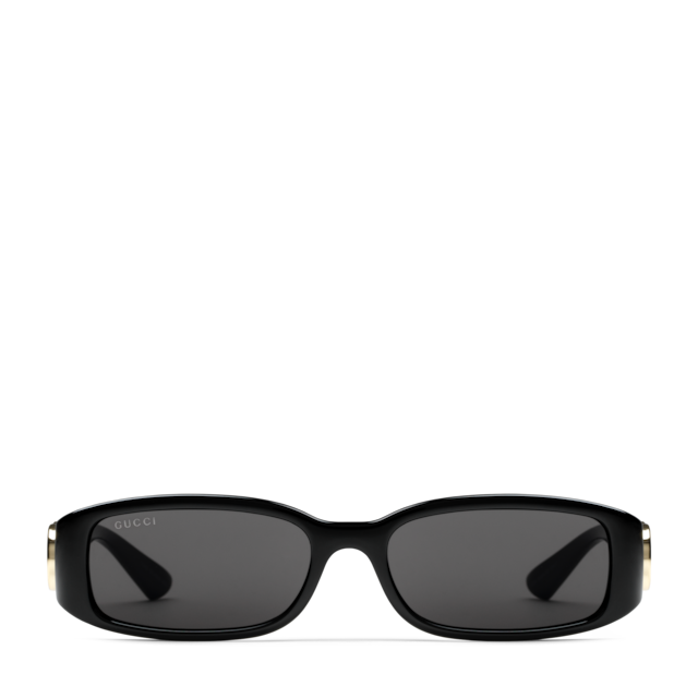 Rectangular frame sunglasses in black injection | GUCCI® US