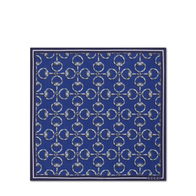 新品未使用　GUCCI シルク ポケットスクエア 蜂 ウェブ付き ビー（ハチ） パターン シルク ポケットスクエア