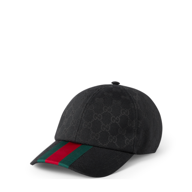 Original GG canvas baseball hat with Web in beige and blue