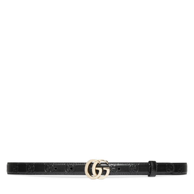 Interlocking G belt in black leather | GUCCI® US