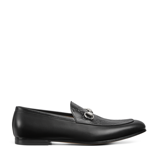Men's lace-up shoe in black leather | GUCCI® US