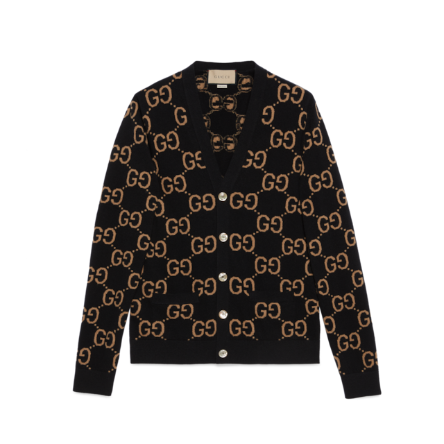 アテッサ新作モデル GG US GUCCI® | green dark in cardigan jacquard wool degradé トップス
