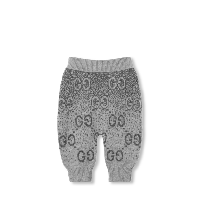 Children's GG denim jacquard pants in blue and ivory | GUCCI® US