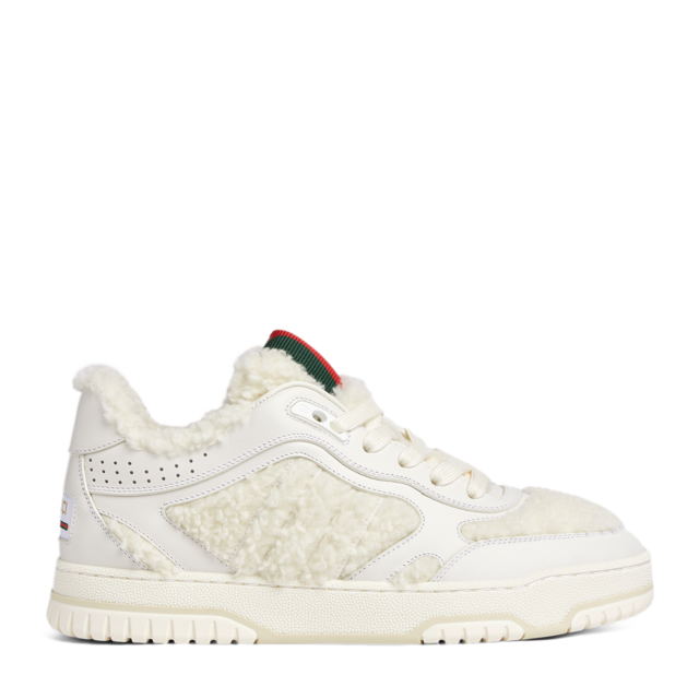 Women's Gucci Re-Web sneaker in beige and white GG Supreme