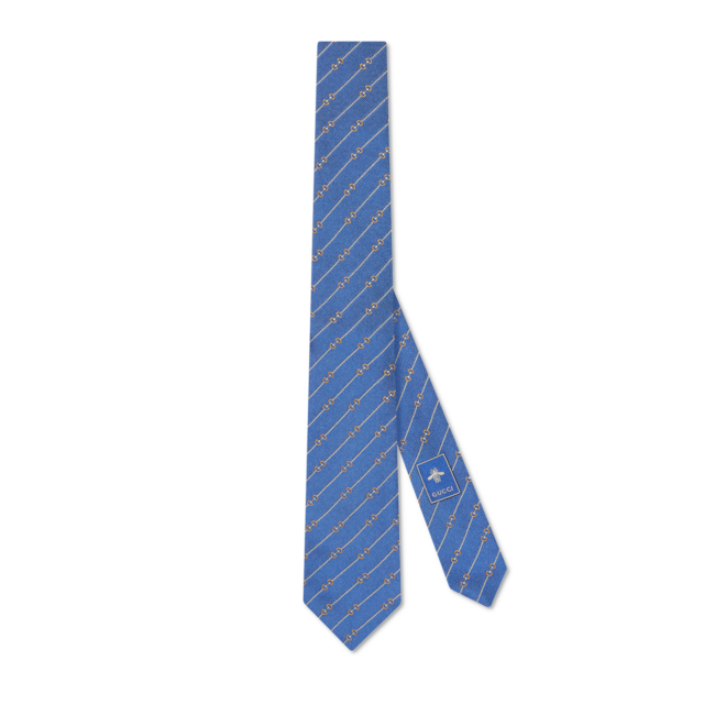 GG silk jacquard tie in light blue | GUCCI® US