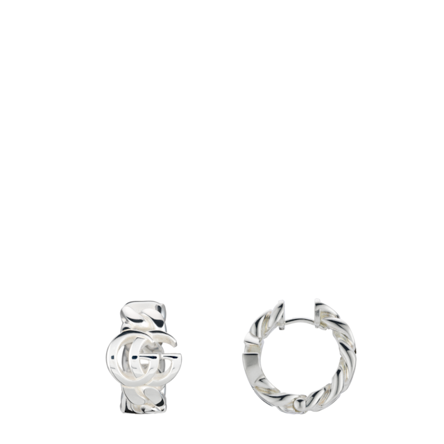 Gucci Interlocking huggie earrings in 925 sterling silver