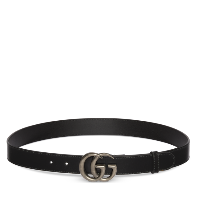 ダブルG スリムベルトブラック レザー | GUCCI公式