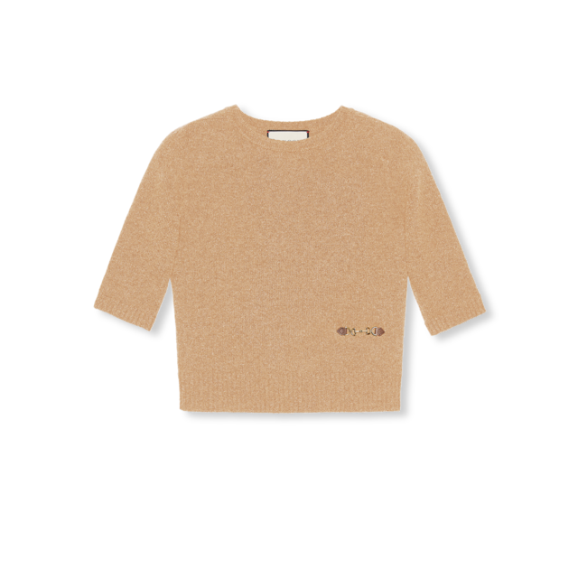 ホースビット付き カシミア トップグレー | GUCCI公式