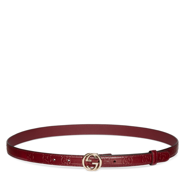 Belt with Interlocking G buckle in Rosso Ancora red GG