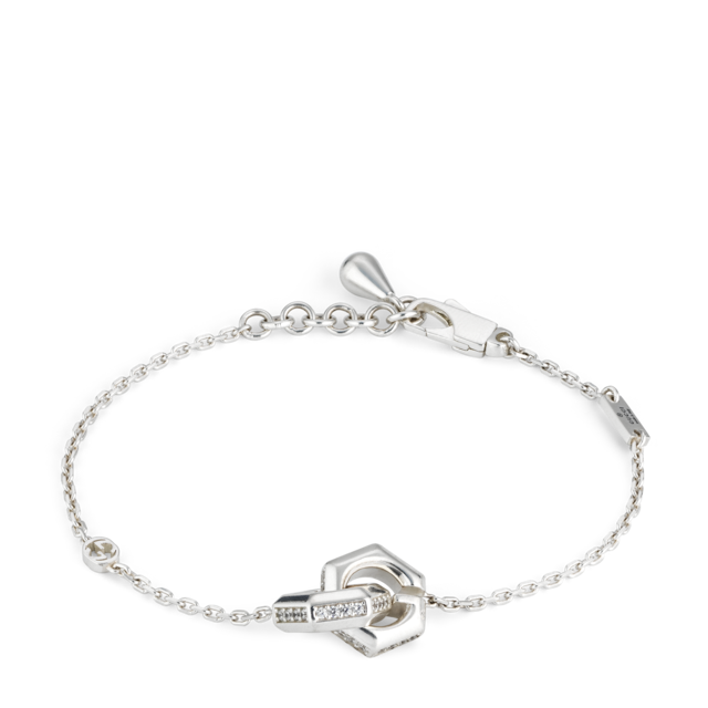 Trademark chain bracelet with tag in 925 sterling silver
