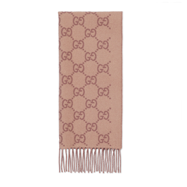 GGジャカード シルクウール ショールキャメル | GUCCI公式