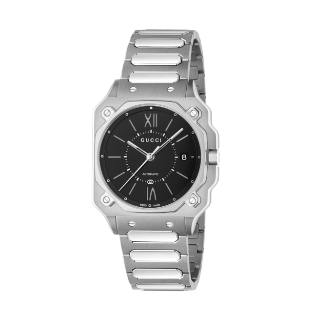 G-Chrono watch, 44mm in black leather | GUCCI® US