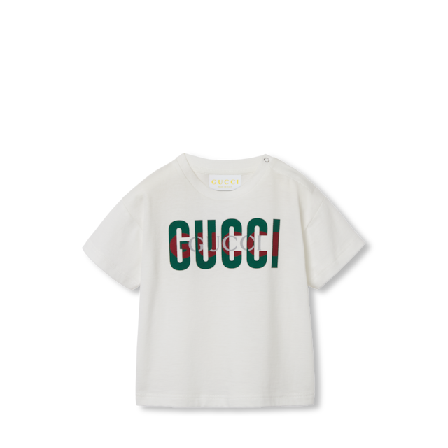Baby sweatshirt with Gucci logo in white cotton | GUCCI® US