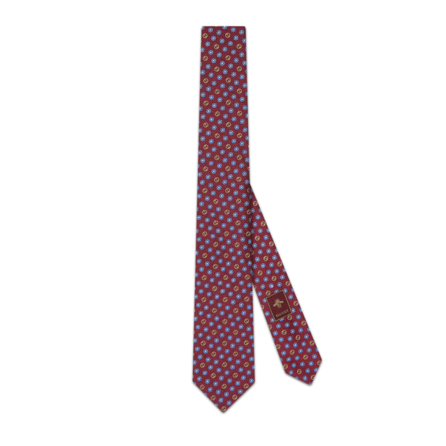 【関税＆送料込み】Gucci Logo-Jacquard Silk Tie Silk jacquard tie in red and blue | GUCCI® US