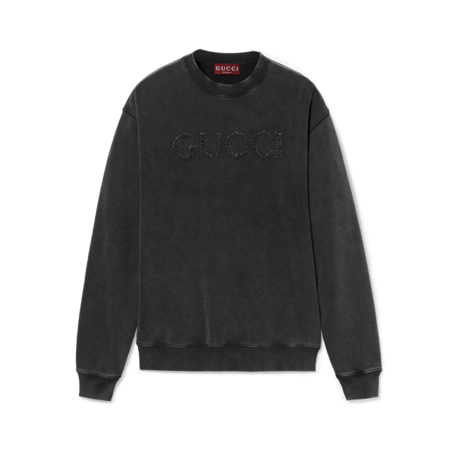 Gucci(グッチ) エンブロイダリー フーデッド スウェットシャツ エンブロイダリー コットンジャージー Tシャツホワイト | GUCCI公式