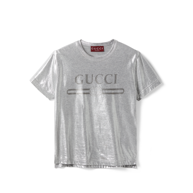 GUCCI リップスティック プリント コットン Tシャツホワイト