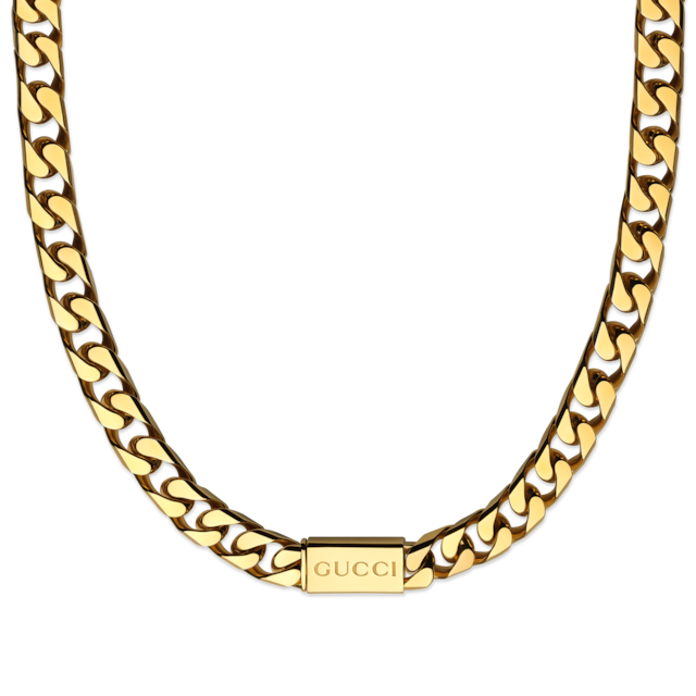 Gucci Interlocking chain necklace in palladium-toned brass