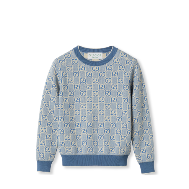 Children's GG stars cotton sweater in blue | GUCCI® US