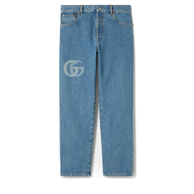 GG denim jacquard pant in black | GUCCI® US