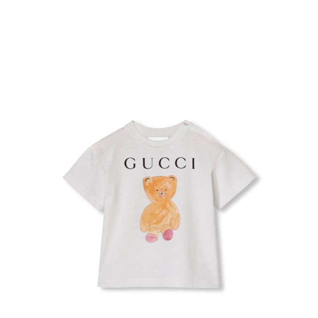 Baby embroidered cotton shirt in white and light blue