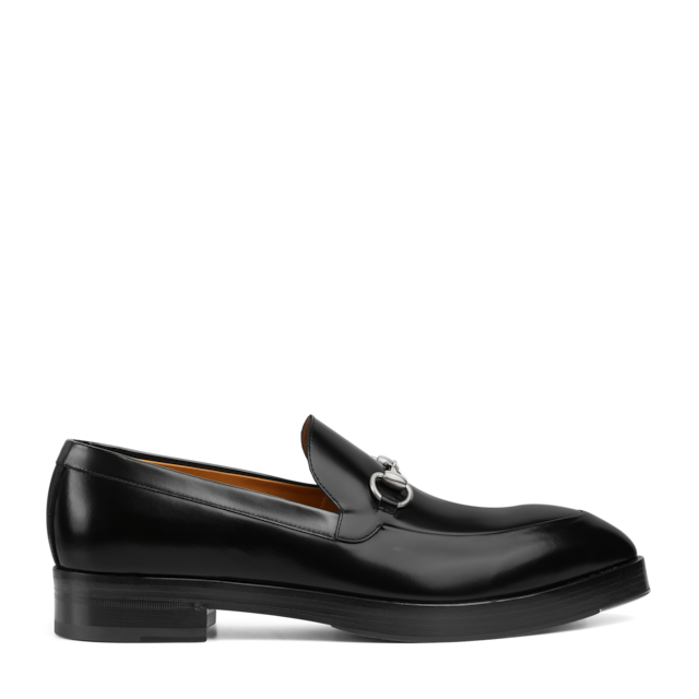Men's Interlocking G loafer in black leather | GUCCI® SG