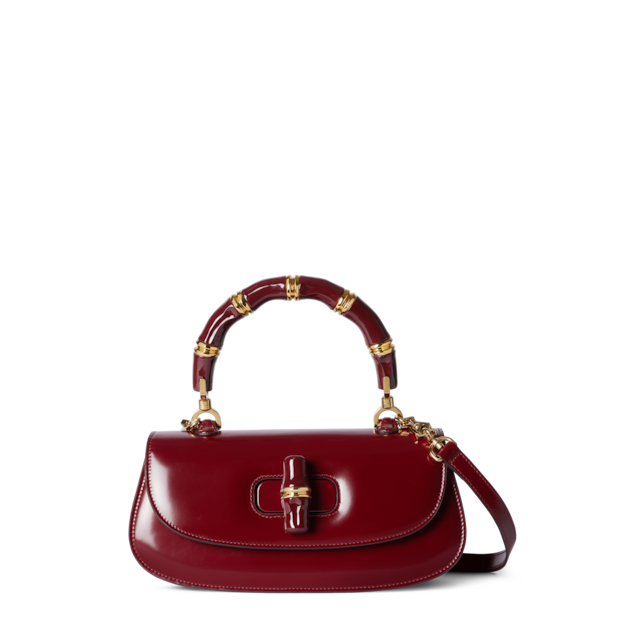Gucci Bamboo 1947 crystals mini bag in beige and dark brown