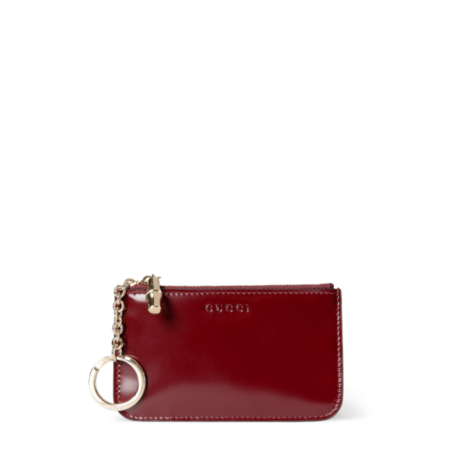 バンブー付き ジップ キーケースブラック レザー | GUCCI公式