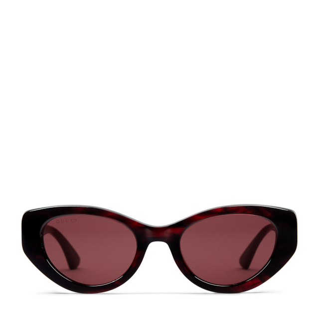 Cat-eye frame sunglasses in tortoiseshell injection | GUCCI® US
