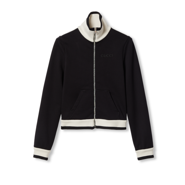 GG jersey jacquard zip jacket in pink | GUCCI® MX
