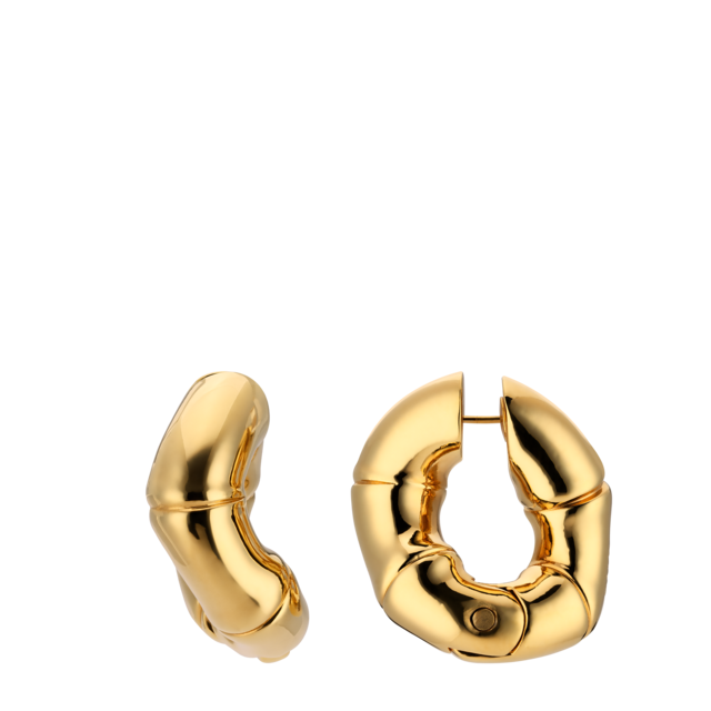 Starfish and pearl drop earrings in light gold-toned brass