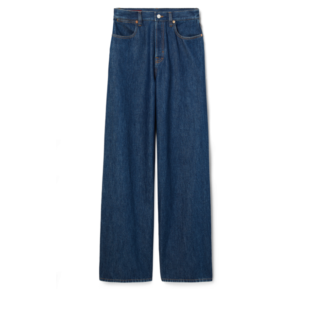Wide leg denim pant in black | GUCCI® US