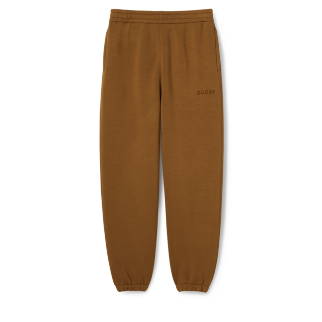 Cotton jersey jogging pant with Web in black | GUCCI® US