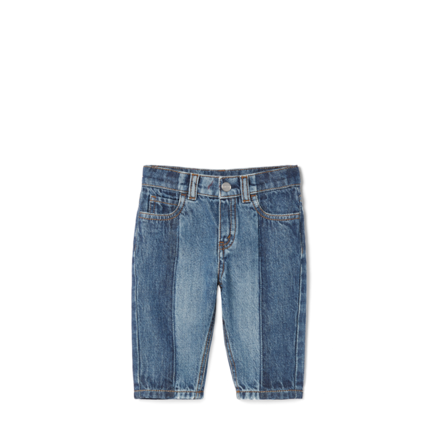 デニム・ジーパン GUCCI Women Denim Pants 828601 BEIGE GUCCI Washed denim pant with GG turn ups | REVERSIBLE