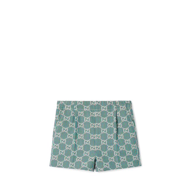 Baby cotton overall with GG Shadow in light blue | GUCCI® US