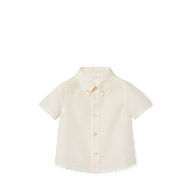 ★GUCCI BABY★ウェブディテールのベビーコットンポロ Baby cotton dress with Web in pink | GUCCI® US
