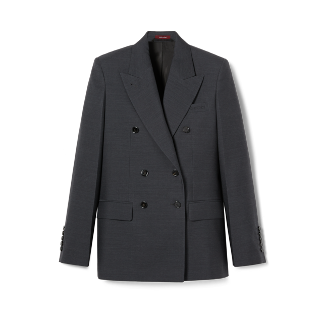 ジャケット GUCCI HOUNDSTOOTH WOOL JACKET Houndstooth wool jacket with embroidery in beige and brown