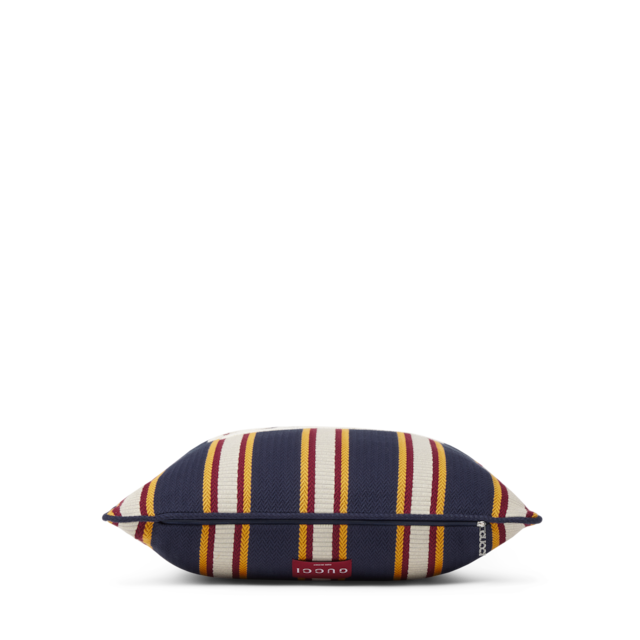 Small striped cotton jacquard cushion