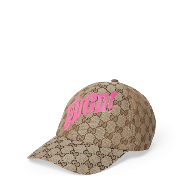 【公式ショップ】 with cap baseball canvas GG print brown dark and beige in 帽子