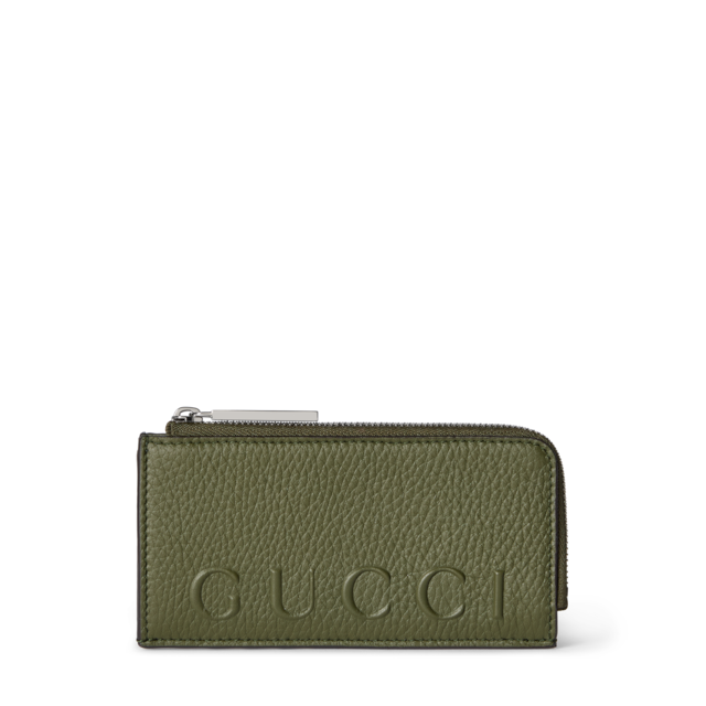 日本限定 GUCCI ロゴ コインウォレットダークグリーン レザー