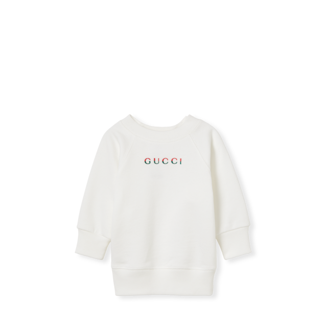 Baby cotton sweatshirt with Web in pink | GUCCI® US