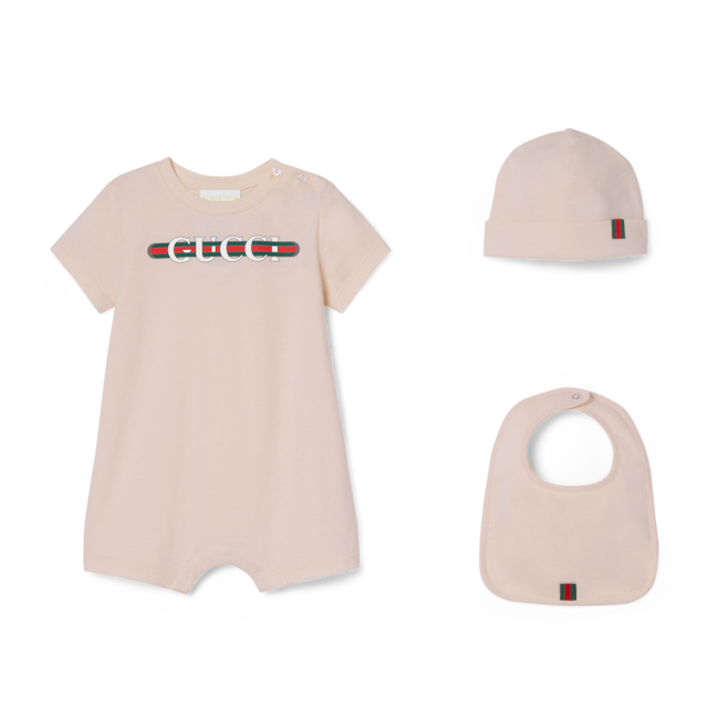 【送料込み】SALE!!Gucciグッチ♪BABY Baby Gucci logo cotton gift set in white cotton | GUCCI® US