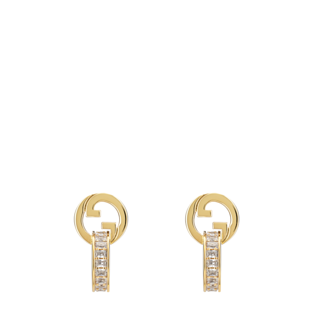 GUCCI ブロンディピアス 真鍮・クリスタル・フェイクパール グッチ ブロンディ〕レジン パール ピアスイエローゴールド